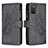 Leather Case Stands Butterfly Flip Cover Holder B03F for Samsung Galaxy M02s Black