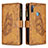 Leather Case Stands Butterfly Flip Cover Holder B03F for Samsung Galaxy M11 Brown