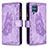 Leather Case Stands Butterfly Flip Cover Holder B03F for Samsung Galaxy M32 4G Clove Purple