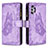 Leather Case Stands Butterfly Flip Cover Holder B03F for Samsung Galaxy M32 5G Clove Purple