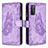 Leather Case Stands Butterfly Flip Cover Holder B03F for Samsung Galaxy S20 FE (2022) 5G Clove Purple