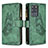 Leather Case Stands Butterfly Flip Cover Holder B03F for Samsung Galaxy S20 Ultra Green