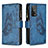 Leather Case Stands Butterfly Flip Cover Holder B03F for Xiaomi Mi 10T Pro 5G Blue