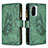 Leather Case Stands Butterfly Flip Cover Holder B03F for Xiaomi Mi 11i 5G Green