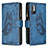 Leather Case Stands Butterfly Flip Cover Holder B03F for Xiaomi POCO M3 Pro 5G Blue