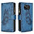 Leather Case Stands Butterfly Flip Cover Holder B03F for Xiaomi Poco X3 NFC Blue