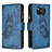 Leather Case Stands Butterfly Flip Cover Holder B03F for Xiaomi Poco X3 Pro Blue