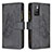 Leather Case Stands Butterfly Flip Cover Holder B03F for Xiaomi Redmi 10 4G Black