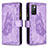 Leather Case Stands Butterfly Flip Cover Holder B03F for Xiaomi Redmi 10 4G Clove Purple