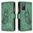 Leather Case Stands Butterfly Flip Cover Holder B03F for Xiaomi Redmi 10 4G Green