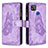 Leather Case Stands Butterfly Flip Cover Holder B03F for Xiaomi Redmi 9 Activ Clove Purple