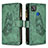 Leather Case Stands Butterfly Flip Cover Holder B03F for Xiaomi Redmi 9 Activ Green