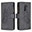 Leather Case Stands Butterfly Flip Cover Holder B03F for Xiaomi Redmi 9 Black