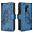 Leather Case Stands Butterfly Flip Cover Holder B03F for Xiaomi Redmi 9 Blue