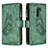 Leather Case Stands Butterfly Flip Cover Holder B03F for Xiaomi Redmi 9 Green