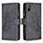 Leather Case Stands Butterfly Flip Cover Holder B03F for Xiaomi Redmi 9A Black