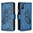 Leather Case Stands Butterfly Flip Cover Holder B03F for Xiaomi Redmi 9A Blue