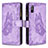 Leather Case Stands Butterfly Flip Cover Holder B03F for Xiaomi Redmi 9A Clove Purple