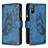 Leather Case Stands Butterfly Flip Cover Holder B03F for Xiaomi Redmi 9AT Blue