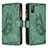 Leather Case Stands Butterfly Flip Cover Holder B03F for Xiaomi Redmi 9AT Green