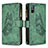 Leather Case Stands Butterfly Flip Cover Holder B03F for Xiaomi Redmi 9i Green