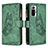 Leather Case Stands Butterfly Flip Cover Holder B03F for Xiaomi Redmi Note 10 Pro 4G Green