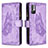 Leather Case Stands Butterfly Flip Cover Holder B03F for Xiaomi Redmi Note 10T 5G Clove Purple