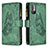 Leather Case Stands Butterfly Flip Cover Holder B03F for Xiaomi Redmi Note 10T 5G Green