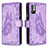 Leather Case Stands Butterfly Flip Cover Holder B03F for Xiaomi Redmi Note 11 SE 5G Clove Purple