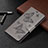 Leather Case Stands Butterfly Flip Cover Holder B13F for Samsung Galaxy S22 Ultra 5G Gray