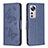 Leather Case Stands Butterfly Flip Cover Holder B13F for Xiaomi Mi 12 Pro 5G Blue