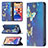 Leather Case Stands Butterfly Flip Cover Holder for Apple iPhone 13 Mini Blue