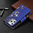 Leather Case Stands Butterfly Flip Cover Holder for Apple iPhone 13 Pro Max Navy Blue