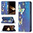 Leather Case Stands Butterfly Flip Cover Holder for Apple iPhone 15 Blue