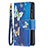 Leather Case Stands Butterfly Flip Cover Holder for Apple iPhone 15 Pro Blue