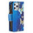 Leather Case Stands Butterfly Flip Cover Holder for Apple iPhone 15 Pro Blue