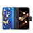 Leather Case Stands Butterfly Flip Cover Holder for Apple iPhone 15 Pro Blue