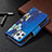 Leather Case Stands Butterfly Flip Cover Holder for Apple iPhone 15 Pro Blue