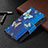 Leather Case Stands Butterfly Flip Cover Holder for Apple iPhone 15 Pro Max Blue