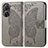 Leather Case Stands Butterfly Flip Cover Holder for Asus Zenfone 9 Gray