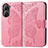 Leather Case Stands Butterfly Flip Cover Holder for Asus Zenfone 9 Hot Pink