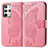 Leather Case Stands Butterfly Flip Cover Holder for HTC U23 5G Hot Pink