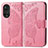 Leather Case Stands Butterfly Flip Cover Holder for Huawei Honor 50 5G Hot Pink