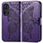 Leather Case Stands Butterfly Flip Cover Holder for Huawei Honor 50 5G Purple