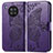 Leather Case Stands Butterfly Flip Cover Holder for Huawei Honor 50 Lite Purple