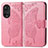 Leather Case Stands Butterfly Flip Cover Holder for Huawei Honor 50 Pro 5G Hot Pink