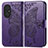 Leather Case Stands Butterfly Flip Cover Holder for Huawei Honor 50 SE 5G Purple