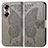 Leather Case Stands Butterfly Flip Cover Holder for Huawei Honor 60 Pro 5G Gray