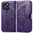 Leather Case Stands Butterfly Flip Cover Holder for Huawei Honor 60 SE 5G Purple