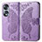 Leather Case Stands Butterfly Flip Cover Holder for Huawei Honor 70 5G Clove Purple